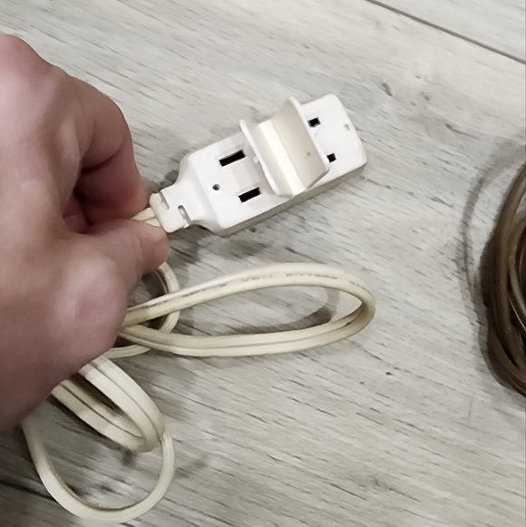 Three - 6 Foot Power Cords - White, Brown, Black - Picture 4 of 10